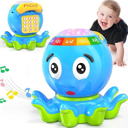 MOONTOY Musicali Giochi Bambini 1 Anno Giocattoli Bambino Interattivi Pereducativi Giochi Neonato Sviluppo Iniziale Regali Compleanno Regalo Natale 6 7 8 9 12 18 Mesi 1 2 Anno Bambina Maschietto Polpo