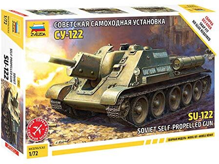 Zvezda SU-122 Soviet Tank Destroyer, Scala 1/72, Plastic Model Kit