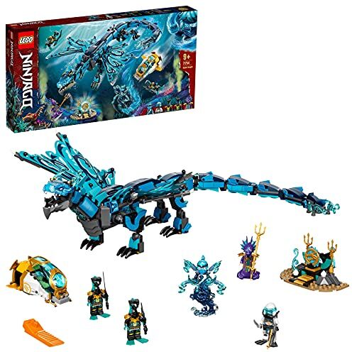 Lego 71754 NINJAGO Dragone dell'Acqua, Drago Giocattolo Ninja, Costruzioni per Bambini di 9 anni con 5 Minifigure