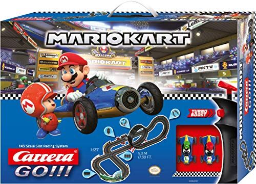 Carrera Toys GO!!! Kart Mach 8 Set Pista da Corsa e Due Macchinine con Mario e Luigi, Gioco Adatto per Bambini dai 6 Anni, Multicolore,