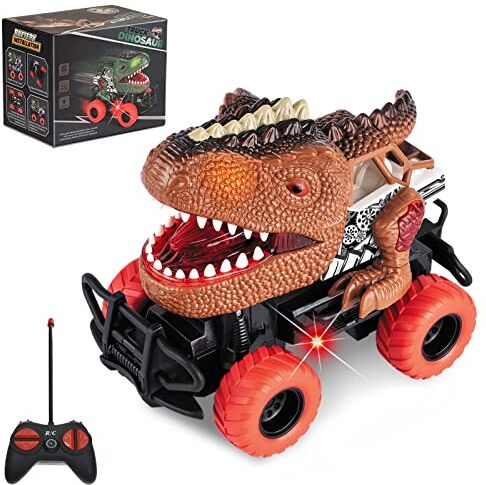 Delycazy Dinosauri Giocattolo per Bambini Bambino 3 4 5 6 7 8 Anni, Macchina Telecomandata Macchinine per Bambini, Camion Giocattolo Regalo per Bambino 3-8 Anni