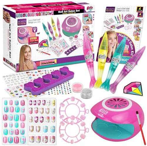 Elover Set Unghie Bambina Regalo Bambina 6 7 8 9 10 11 12 anni Trucchi Bambina Giochi Bambina Set Smalti Bambina Idee Regalo Natale,Regalo Compleanno Ragazza