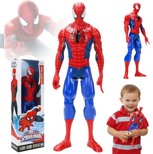 YISKY Spiderman Figure, 30 cm Spiderman Personaggi Giocattolo D'azion, Spiderman Statue, Spiderman Cartone Animato Personaggio, Action Figure Titan Hero Series, Giocattoli per Bambini dai 4 Anni