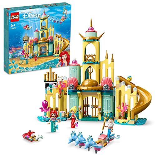 Lego Disney Princess Il Palazzo Sottomarino di Ariel, Castello Giocattolo con Mini Bamboline della Sirenetta, Idea Regalo, Giochi per Bambini e Bambine dai 6 Anni