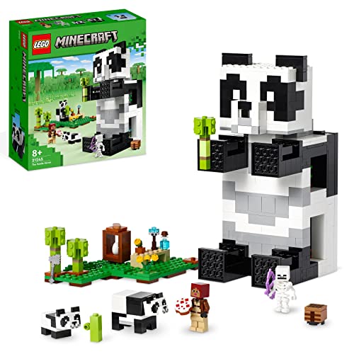 Lego Minecraft Il Rifugio del Panda, Modellino da Costruire di Casa Giocattolo con Personaggi e Animali, Giochi per Bambini, Ragazzi e Ragazze, Idea Regalo