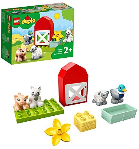 Lego DUPLO Town Gli Animali della Fattoria, con Anatra, Maiale, Gatto e Mucca Giocattolo, Giochi Creativi per Bambini e Bambine dai 2 Anni in su