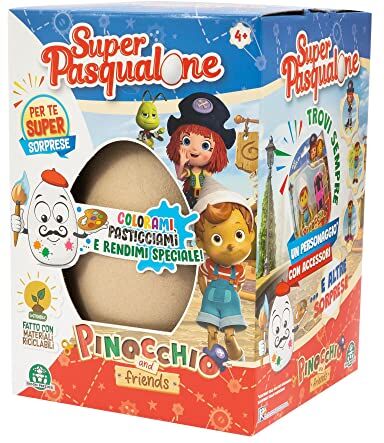 Pasqualone 2023 Pinocchio Il Contenitore Ecologico A Forma Di Uovo Da Colorare Contenente Tante Sorprese Brandizzate Pinocchio, Per Bambini A Partire Dai 3 Anni, , Giochi Preziosi