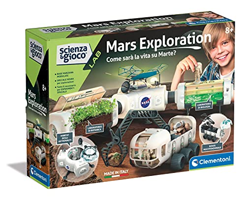 Clementoni Lab-NASA Mars Exploration, Base Spaziale-Kit esperimenti Scienza, Gioco scientifico 8 Anni, Manuale in Italiano, Made in Italy, Multicolore,