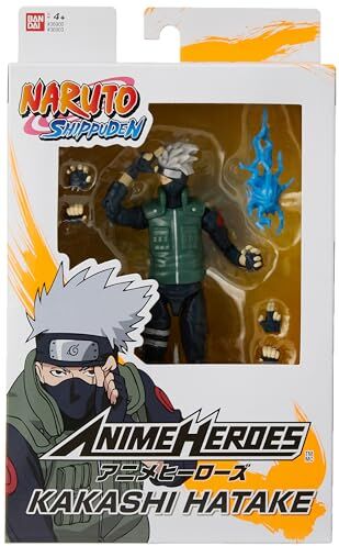 Bandai Anime Heroes, Naruto Shippuden, Action figure Anime heroes 17 cm, Kakashi Hatake, Licenza Ufficiale, Figurina articolata Kakashi,