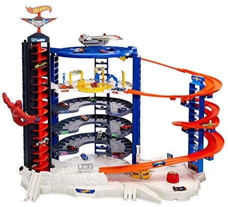 Hot Wheels Super Ultimate Garage Playset per Macchinine con 4 Veicoli Inclusi, Giocattolo per Bambini 4+ Anni,