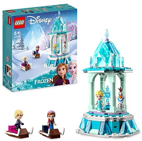 Lego Disney Frozen La Giostra Magica di Anna ed Elsa, Giocattolo Ispirato al Castello di Frozen con Micro Bambolina della Principessa e Olaf, Giochi Regalo per Bambini e Bambine dai 6 Anni in su