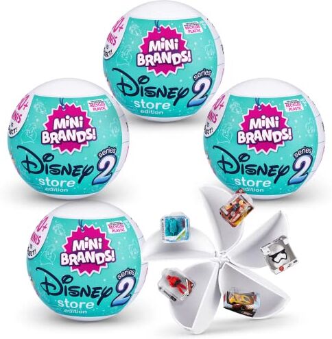 5 SURPRISE 5 Mini Marche A Sorpresa Disney Store Series 2 Mystery Capsule da Collezione, Confezione da 4