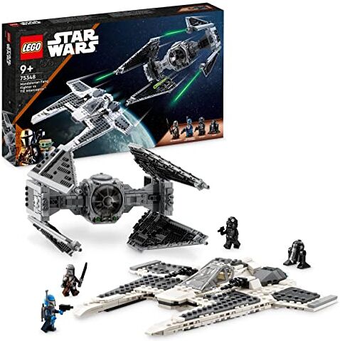 Lego Star Wars Fang Fighter Mandaloriano vs TIE Interceptor, Set con Modellini da Costruire, Gioco per Bambini con 3 Minifigure, Droide e Darksaber, Idea Regalo