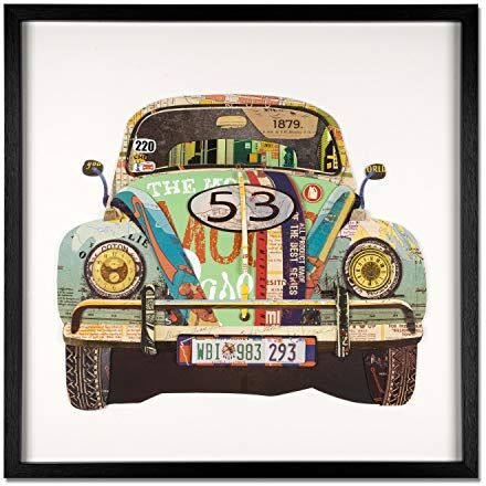 ART Quadro collage 3D 'Maggiolino VW Beetle'