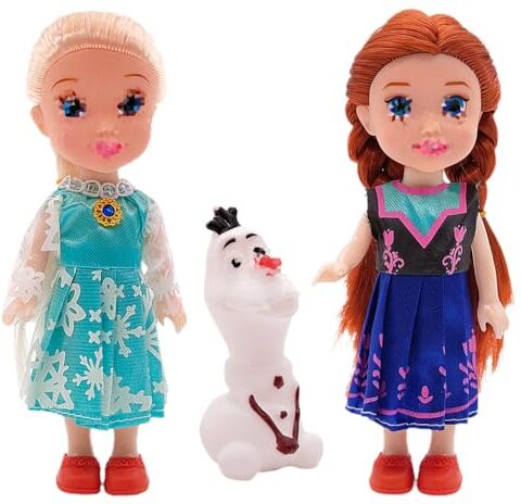 ZGCXRTO 3pcs Principessa di ghiaccio Action Doll, Ice Princess Cartoon Character Modello, Ice Princess Cartoon Personaggio Statuette PVC Personaggio Regalo Decorazione da Scrivania (6.29inch)