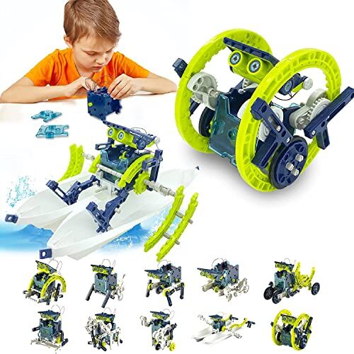 BOZTX 12-in-1 Solare Robot Giocattolo Regalo Bambino Maschio di 8 9 10 11 12 + Anni Ragazzo Compleanno Natale Costruzione Giochi