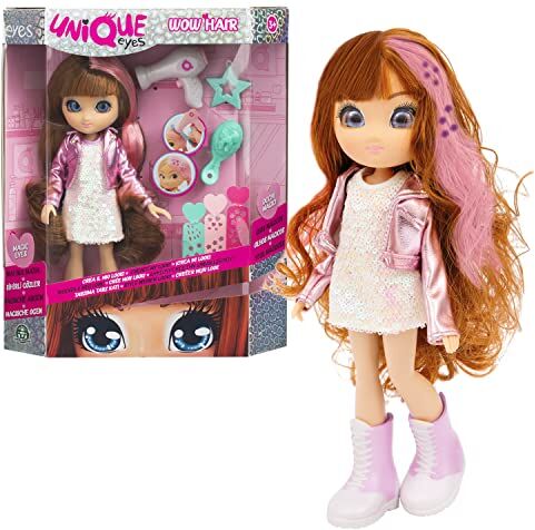 Giochi Preziosi Unique Eyes Bambola Articolata Alta 25 cm, con Occhi Grandi Magici e Profondi, Sophia Fashion Doll Wow Hair, con Capelli che Cambiano Colore, a Partire dai 3 Anni, 3 Modelli Diversi, 00