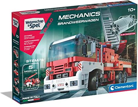 Clementoni - Scienza & Gioco Build, Camion dei Pompieri, 8-12 anni-, Multicolore, Large,