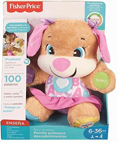 Fisher Price la Sorellina del Cagnolino Smart Stages Ridi & Impara, Morbido Peluche Educativo per Imparare le Prime Parole, con 75+ Canzoni, Luci e Melodie, Edizione: Espagnolo,