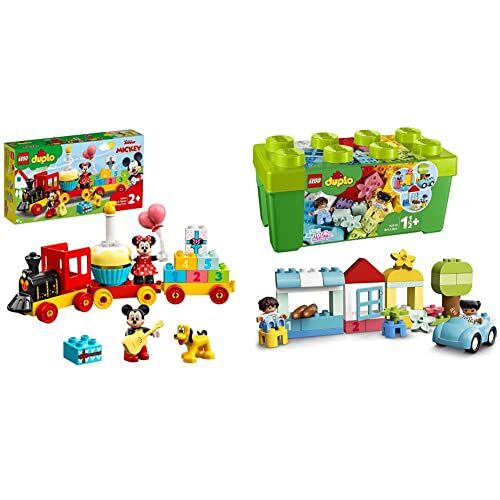 Lego DUPLO Disney Il Treno del Compleanno di Topolino e Minnie, Giochi Educativi per Bambini dai 2 Anni & DUPLO Classic Contenitore di Mattoncini, Giochi Educativi per Bambini Creativi 1,5+ Anni