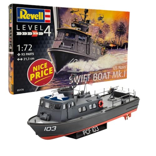 Revell Blu marino, Model Scale US Navy Swift Boat Mk.I-Kit modello in scala 1:72, Colore Non Laccato
