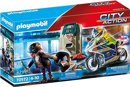 Playmobil City Action , Poliziotto in Moto e Ladro, dai 4 ai 10 Anni