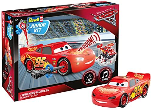 Revell McQueen The Movie Cars 3 Lightning MC Queen Junior Kit Luci/Suoni RC, Colore Rosso,