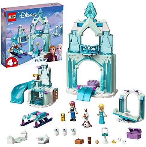 Lego Disney Princess Il paese delle Meraviglie Ghiacciato di Anna ed Elsa, Castello di Frozen con 6 Mini Bamboline