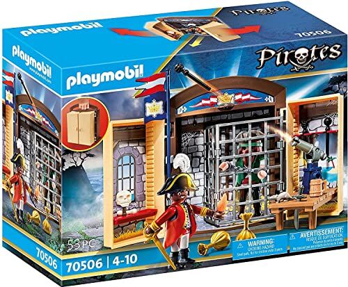 Playmobil Pirates 70506, Play Box "Avamposto della Marina con pirata", Dai 4 anni