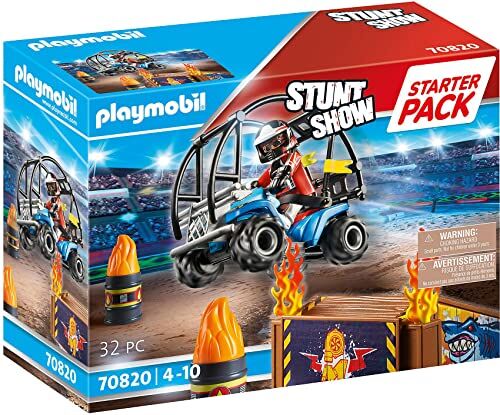 Playmobil Stuntshow  Starter Pack Stuntshow Quad con Rampa Infuocata, dai 4 Anni