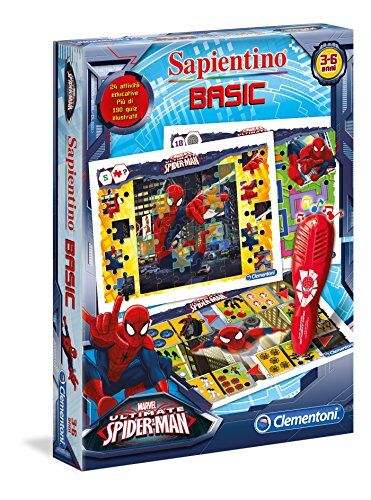 Clementoni Sapientino Penna Basic Spiderman Ultimate gioco quiz con penna interattiva, gioco educativo 3 anni, elettronico parlante Made in Italy, batterie incluse