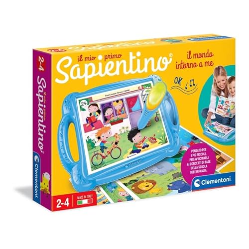 Clementoni Sapientino Il Mio Primo Sapientino Banchetto Gioco Educativo Elettronico Parlante per Bambini 2 Anni, Attività con Schede e Penna Interattiva, Made in Italy