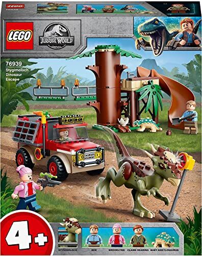 Lego Jurassic World La Fuga del Dinosauro Stygimoloch, Dino Giocattoli, Giochi per Bambini di 4 Anni con Minifigures e Casa sull'Albero