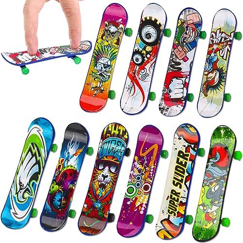 SJBAUTYO 8 Pezzi Finger Mini Skateboard, Skateboard da Dito per Bambini, Finger Skateboard Giocattolo, plastica, per Giocare, o Come Decorazione per Skateboard (modello casuale)
