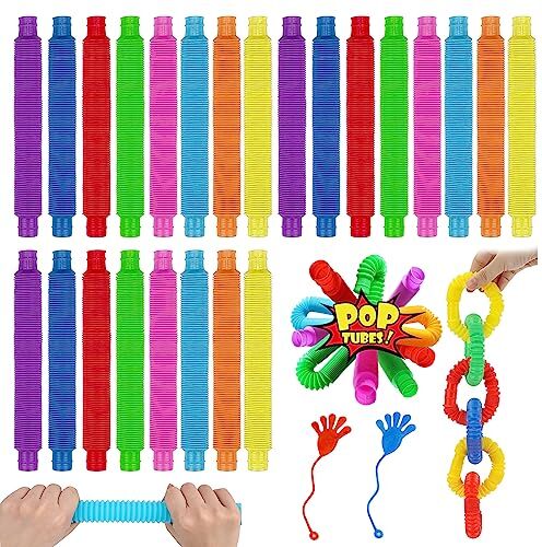 LYJOW 26 Pezzi Pop Tubes Fidget Toys Giocattoli Sensoriali Mini Pop Tubes, Tubi Pop Stretch Multicolore, Pop Tubes Pop Tubes Giochi Bambini Giochi Adatto a Bambini Ragazzi e Adulti