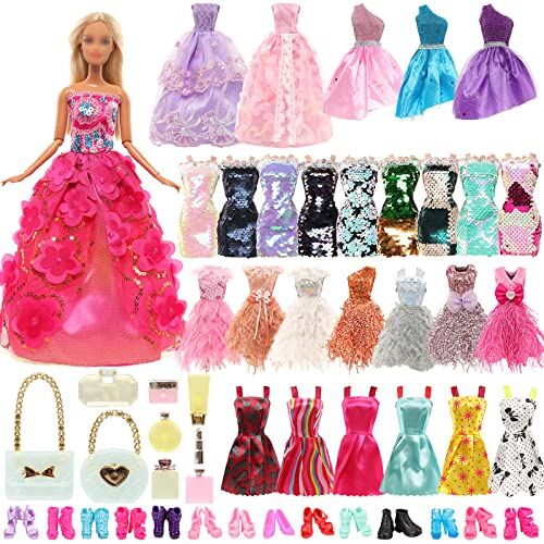 Miunana 12 Abiti Vestiti + 10 PCS Scarpe + 9 Accessori per Bambola 11.5 Pollci 28-30 CM Bambola