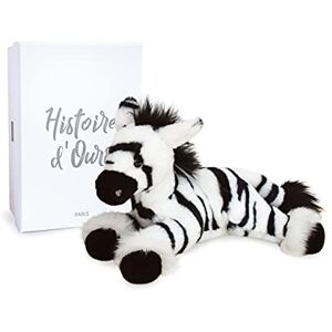 Doudou et Compagnie Histoire d'ours Peluche Zebra 25 cm Bianco/Nero Regalo per bambini Zephir La Zebra Terra Selvaggia Doudou et Compagnie Histoire d'ours Peluche Zebra 25 cm Bianco/Nero Regalo per bambini Zephir La Zebra Terra Selvaggia