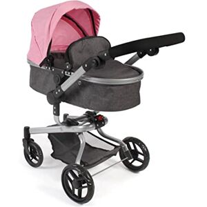Bayer CHIC 2000 Passeggino per bambole Yolo 2 in 1 per bambini dai 4 agli 8 anni, Melange Antracite/Rosa Bayer CHIC 2000 Passeggino per bambole Yolo 2 in 1 per bambini dai 4 agli 8 anni, Melange Antracite/Rosa