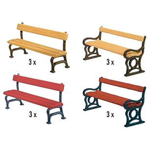 FALLER Set da 4 panchine per modellismo, 4 colori assortiti FALLER Set da 4 panchine per modellismo, 4 colori assortiti