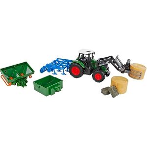 Kids Globe Trattore con accessori, 8 pezzi (bulldog verde con due balle di fieno, due balle di paglia, ribaltabile, caricamento frontale, aratro e sega, agricoltura, fattoria) Kids Globe Trattore con accessori, 8 pezzi (bulldog verde con due balle di fieno, due balle di paglia, ribaltabile, caricamento frontale, aratro e sega, agricoltura, fattoria)
