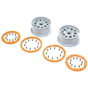 TEAM LOSI RACING LOSI 1/5 Anteriore/Posteriore 4.75 Cerchioni Beadlock, 24 mm Esagonale, Argento/Arancione (2): DBXL-E 2.0 TEAM LOSI RACING LOSI 1/5 Anteriore/Posteriore 4.75 Cerchioni Beadlock, 24 mm Esagonale, Argento/Arancione (2): DBXL-E 2.0