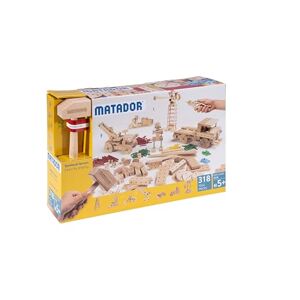 Matador Set di Costruzioni per Bambini da 5 Anni – 318 Pezzi Gioco di Costruzioni in Legno coinvolgente per sviluppare creatività e motricità fine, con aste, Blocchi, Martello e Pinza Matador Set di Costruzioni per Bambini da 5 Anni – 318 Pezzi Gioco di Costruzioni in Legno coinvolgente per sviluppare creatività e motricità fine, con aste, Blocchi, Martello e Pinza