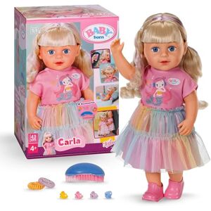 BABY born Carla Bambola di 43 cm Capelli biondi con mèches di alta qualità Non necessita di batterie Adatta per bambini da 4 anni 7 accessori inclusi BABY born Carla Bambola di 43 cm Capelli biondi con mèches di alta qualità Non necessita di batterie Adatta per bambini da 4 anni 7 accessori inclusi