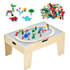 VEVOR Tavolo Ferroviario con Treni Binari Giocattolo, 290 Mattoncini da Costruzione e Set di Treni in Legno da 30 Pezzi, Tavolo da Gioco Multiuso in Legno, con Area di Stoccaggio per Bambini VEVOR Tavolo Ferroviario con Treni Binari Giocattolo, 290 Mattoncini da Costruzione e Set di Treni in Legno da 30 Pezzi, Tavolo da Gioco Multiuso in Legno, con Area di Stoccaggio per Bambini