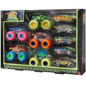 Hot Wheels Monster Trucks Fluo Set con 10 Veicoli, 5 Monster Trucks e 5 Macchinine in Scala 1:64 che si Illuminano al Buio, Giocattolo per Bambini 3+ Anni, Hot Wheels Monster Trucks Fluo Set con 10 Veicoli, 5 Monster Trucks e 5 Macchinine in Scala 1:64 che si Illuminano al Buio, Giocattolo per Bambini 3+ Anni,