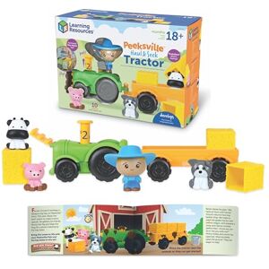 Learning Resources Peeksville Trattore da Trasporto e Nascondino, età 18 Mesi+ Learning Resources Peeksville Trattore da Trasporto e Nascondino, età 18 Mesi+