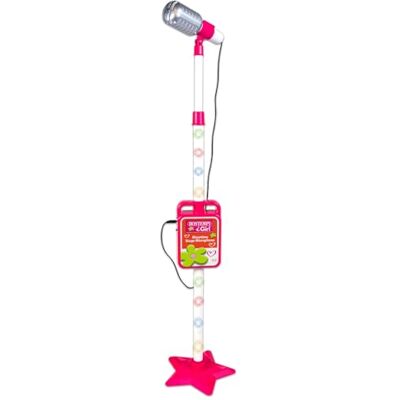 Bontempi MP3Stage Mic Microfono da Palcoscenico con Connessione MP3 per Performance Versatili, Stella Rosa, 210x210x1200 mm Bontempi MP3Stage Mic Microfono da Palcoscenico con Connessione MP3 per Performance Versatili, Stella Rosa, 210x210x1200 mm
