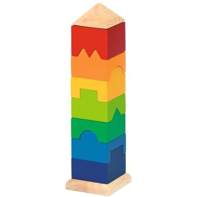 Goki Mattoncini in legno impilabili per formare una torre, Modelli/Colori Assortiti, 1 Pezzo Goki Mattoncini in legno impilabili per formare una torre, Modelli/Colori Assortiti, 1 Pezzo