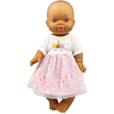 Heless Set per Bambole con Bambola Gordi Bambina e Vestito da Unicorno ''Hannah'' con Gonna in Tulle, Misura 34 cm ca. Heless Set per Bambole con Bambola Gordi Bambina e Vestito da Unicorno ''Hannah'' con Gonna in Tulle, Misura 34 cm ca.