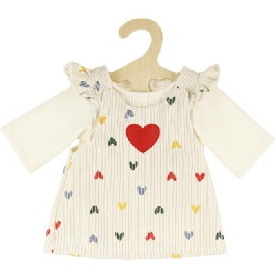 Heless Vestiti per Bambole ''Heart Confetti'', Set di 2 Pezzi con Abito in Velluto a Coste e Maglietta, per Bambole e Peluche di Dimensioni 35-45 cm Heless Vestiti per Bambole ''Heart Confetti'', Set di 2 Pezzi con Abito in Velluto a Coste e Maglietta, per Bambole e Peluche di Dimensioni 35-45 cm